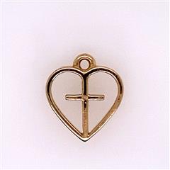 James Avery Crosslet Heart 14K Yellow Gold Charm